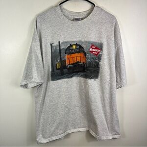 Milwaukee Road Train Locomotive Railroad TShirt Vtg Y2ks Adult Sz 2XL